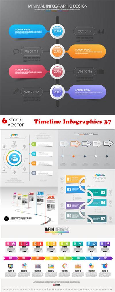 Vectors - Timeline Infographics 37