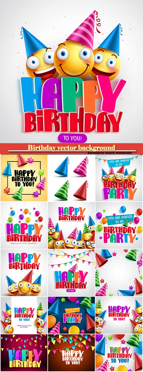 Party decoration for birthday vector background