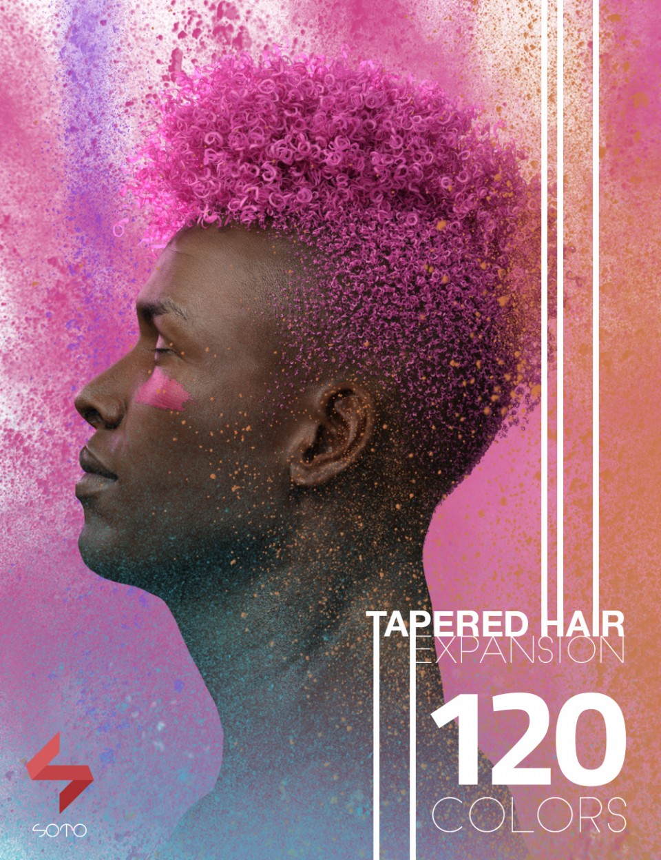 Tapered Hair Expansion for Genesis, Genesis 2, and Genesis 3