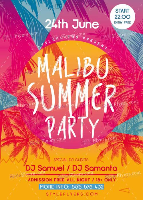 Malibu Summer Party V20 PSD Flyer Template