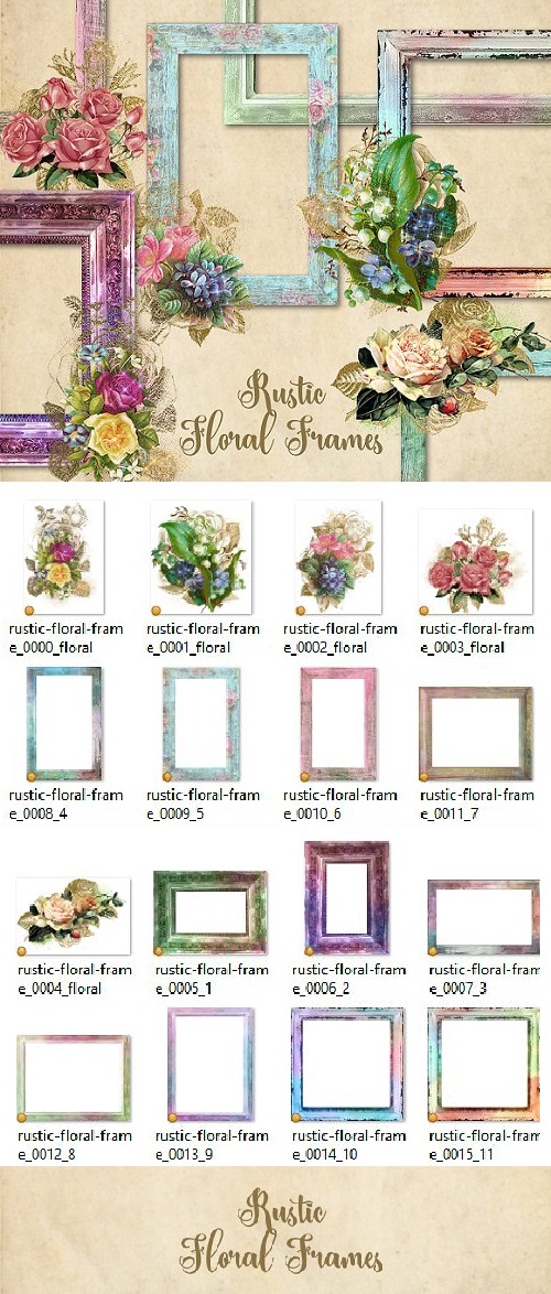 Rustic Floral Frames Clipart 1544225