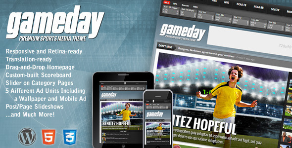 Nulled ThemeForest - Gameday v3.02 - Themeforest WordPress Sports Media Theme
