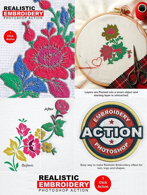 Embroidery Photoshop Action 1543899