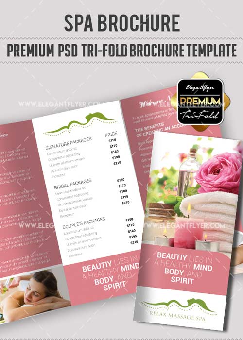 Spa V10 Premium Tri-Fold PSD Brochure Template