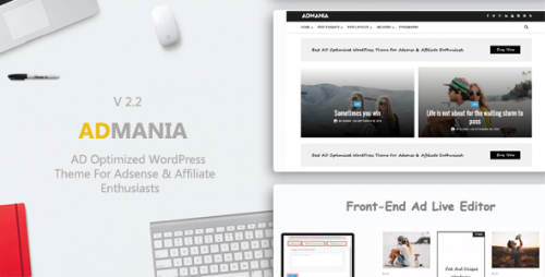 Nulled Admania v2.2 - Best AD Optimized WordPress Theme For Adsense Product visual
