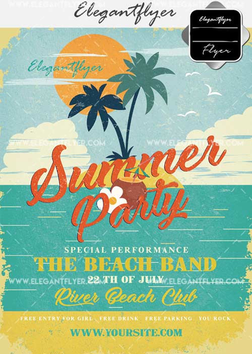 Summer Party V42 Flyer PSD Template + Facebook Cover