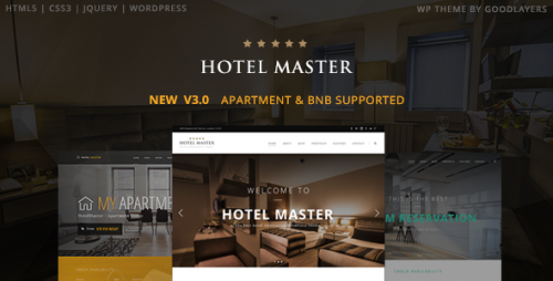 Nulled Hotel Master v3.01 - Hotel Booking WordPress Theme cover