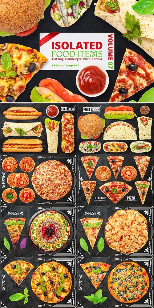 Isolated Food Items Vol.7 | Fast Food, Pizza - 1500153