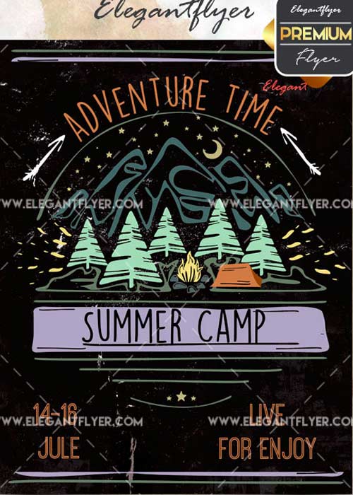 Summer Camp V8 Flyer PSD Template + Facebook Cover