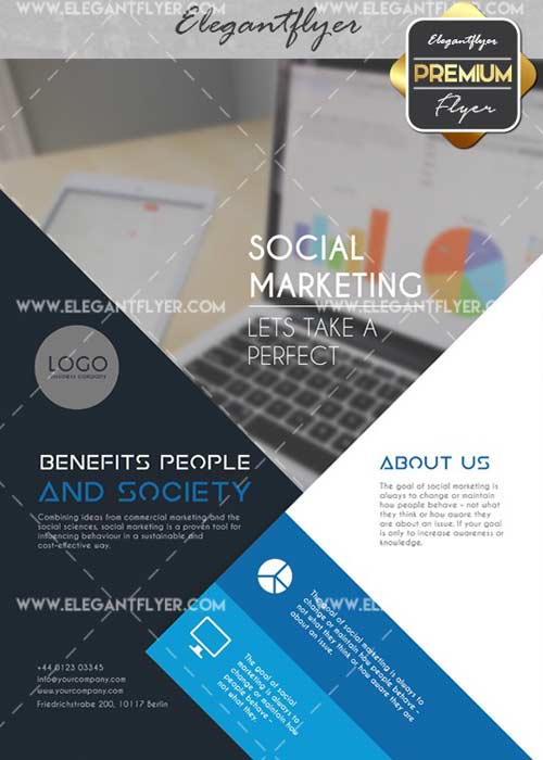 Social Marketing V18 Flyer PSD Template + Facebook Cover