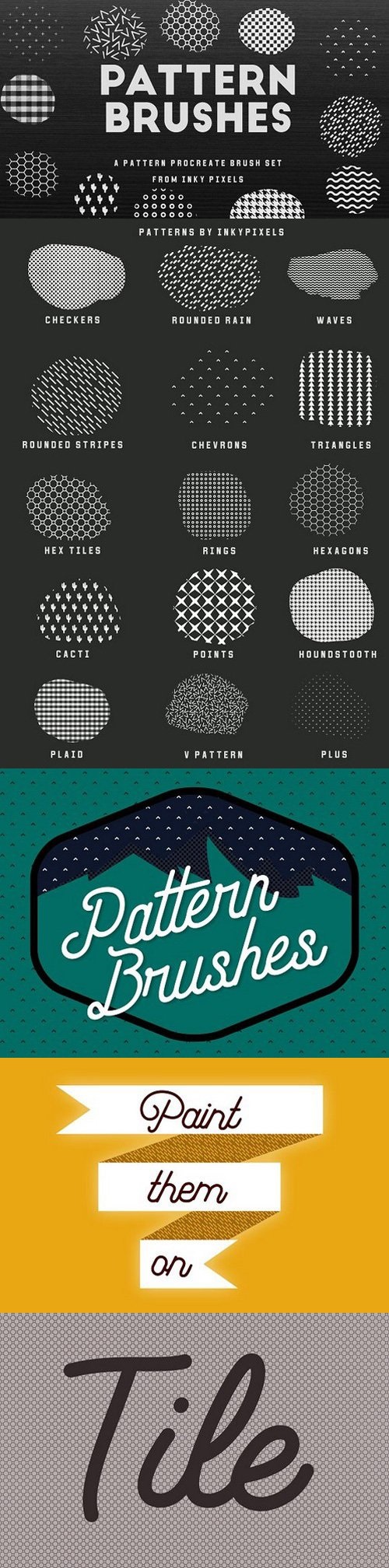 15 Procreate Pattern Brushes 1530632