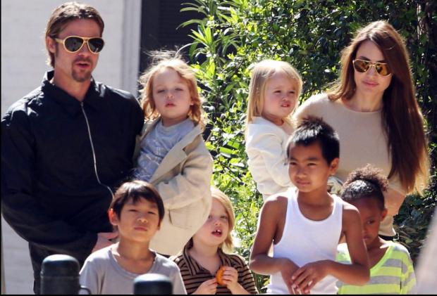 Анджелина Джоли с ребятенками проложила времена вкупе с Брэдом Питтом
