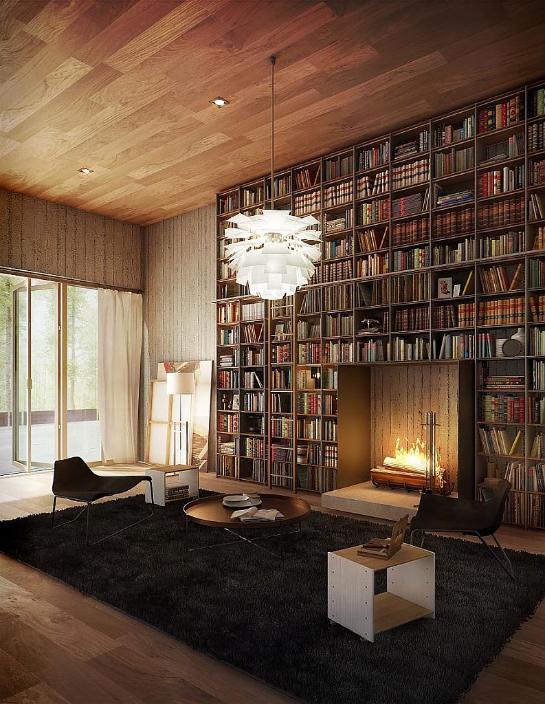 Домашняя библиотека: используем свободное место «с умом»! замечательные примеры организации пространства