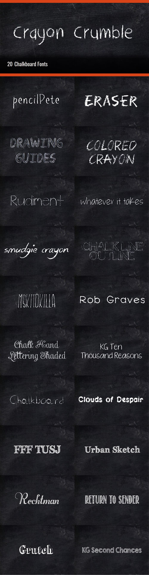 21 Chalkboard Fonts Collection