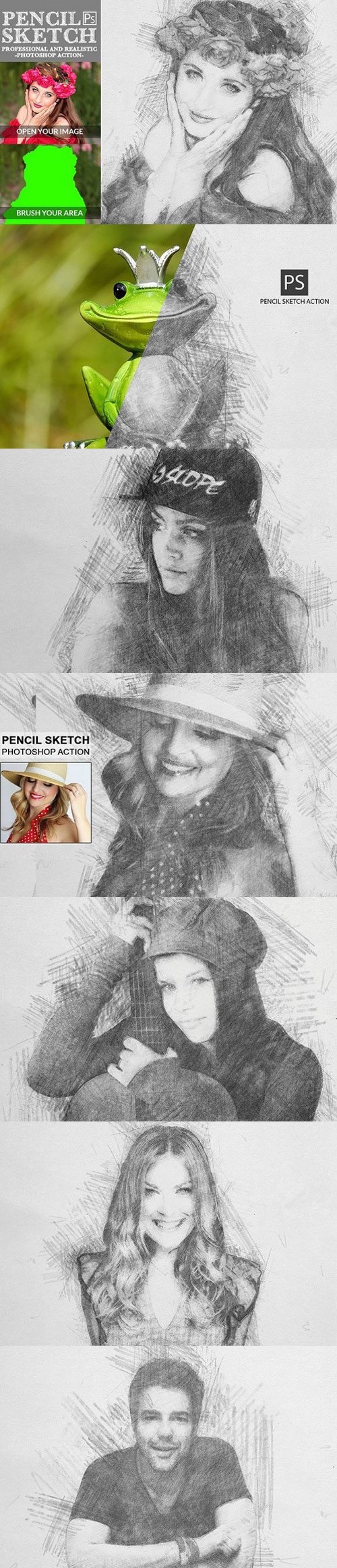 Pencil Sketch Photoshop Action 1586244