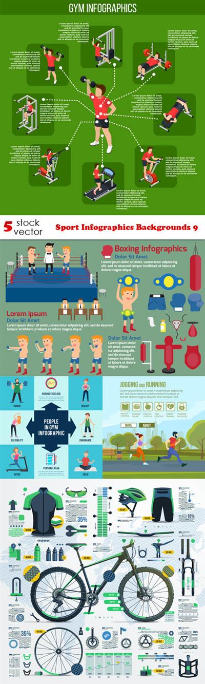 Vectors - Sport Infographics Backgrounds 9