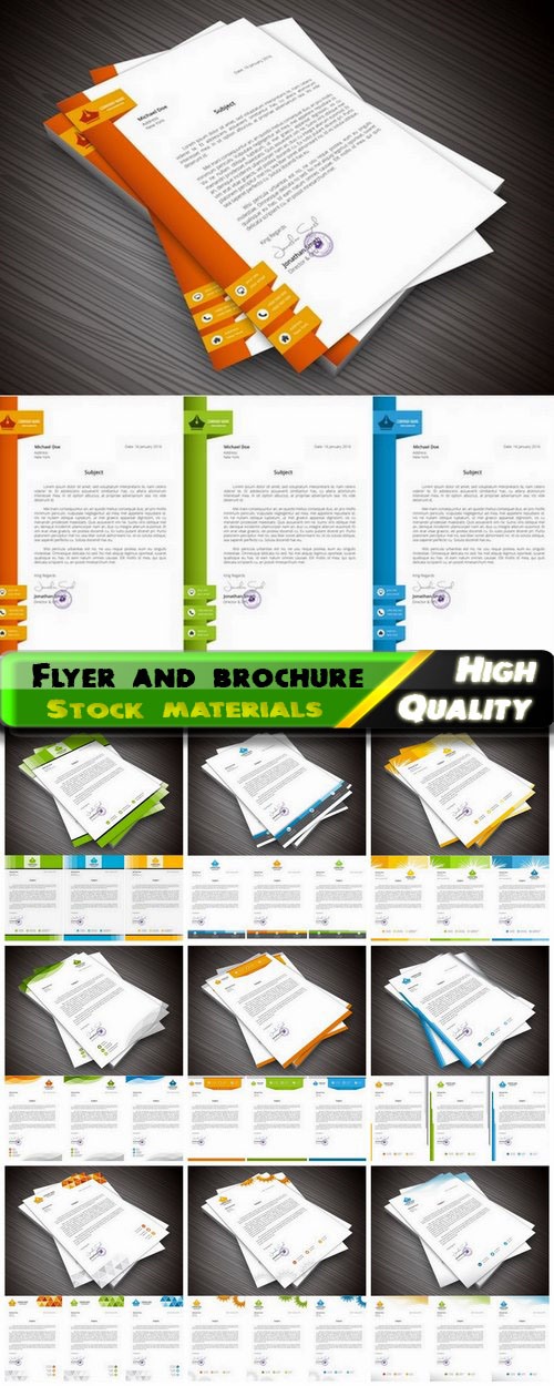 Business flyer brochure magazine corporate identity template 10 Eps