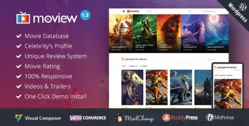 Nulled Moview v1.3 - Responsive Film Video DB & Review Theme  