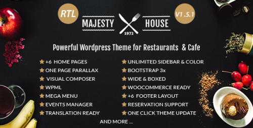 Nulled Majesty v1.5.1 - Restaurant WooCommerce WordPress Theme graphic