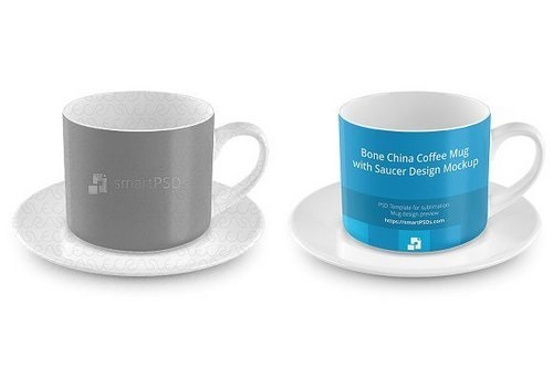 Coffee Cup With Saucer Design Mockup 1635330