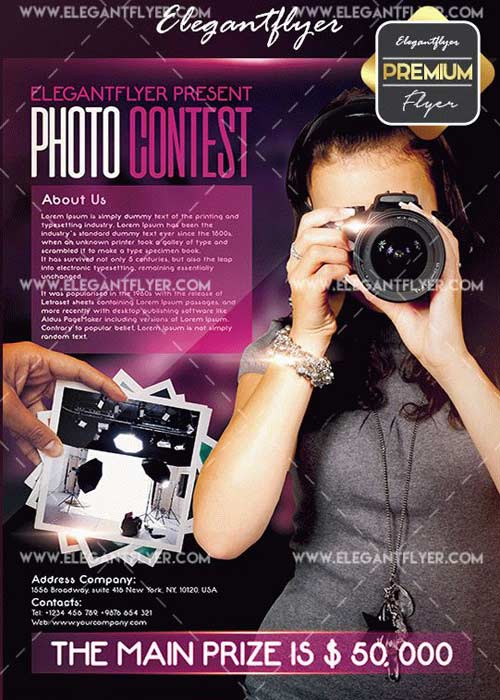 Photo Contest V2 Flyer PSD Template + Facebook Cover