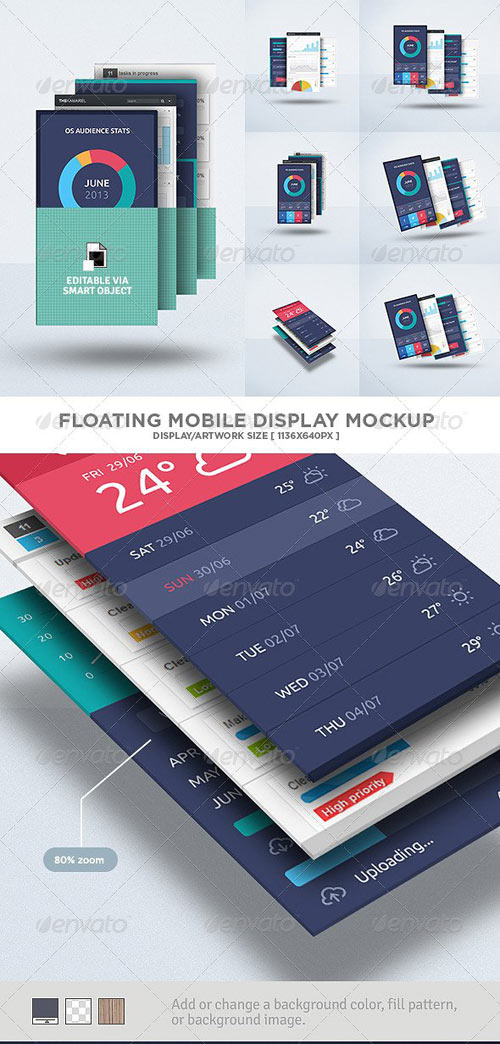 Floating Mobile Display Mock-Up | 247 Mb