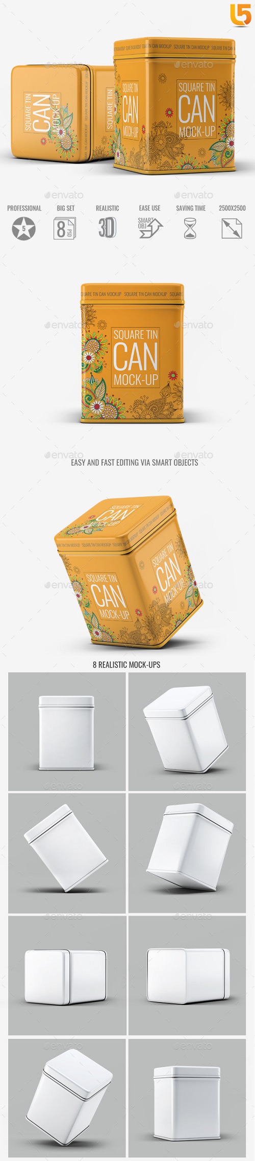 Square Tin Can Mock-Up 20413173