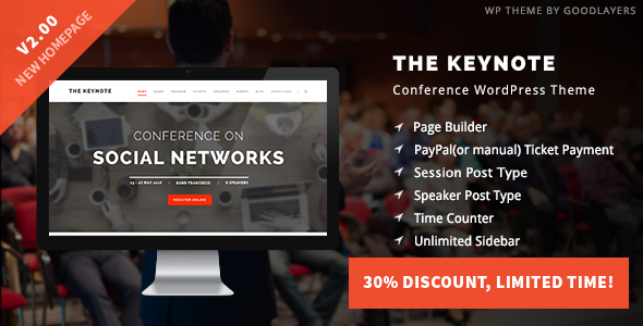 Nulled ThemeForest - The Keynote v2.01 - Conference  Event  Meeting Theme