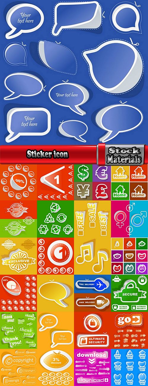 Sticker icon for cutting out promotional sticker label 25 EPS