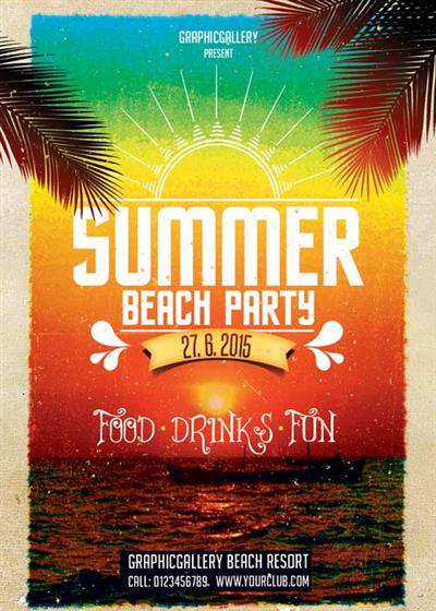 Summer Beach Party V43 Flyer PSD Template