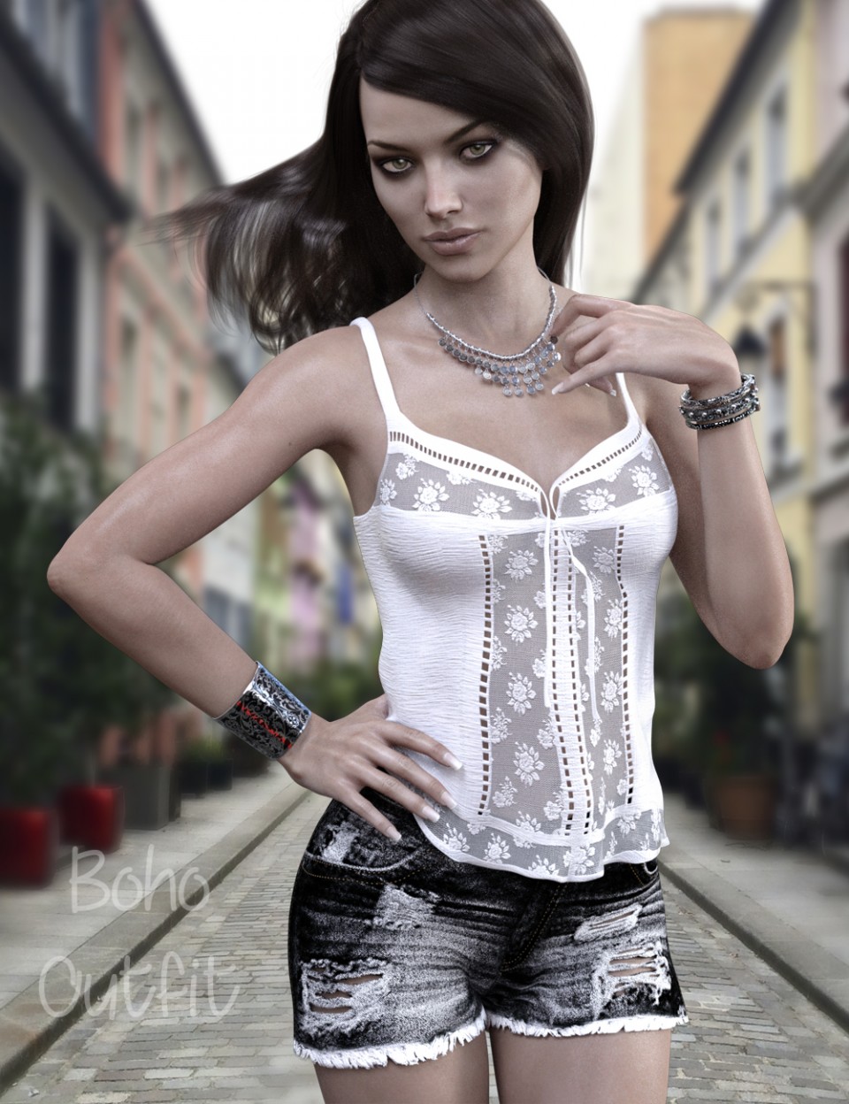 X-Fashion Boho Outfit for Genesis 3 Females(s)