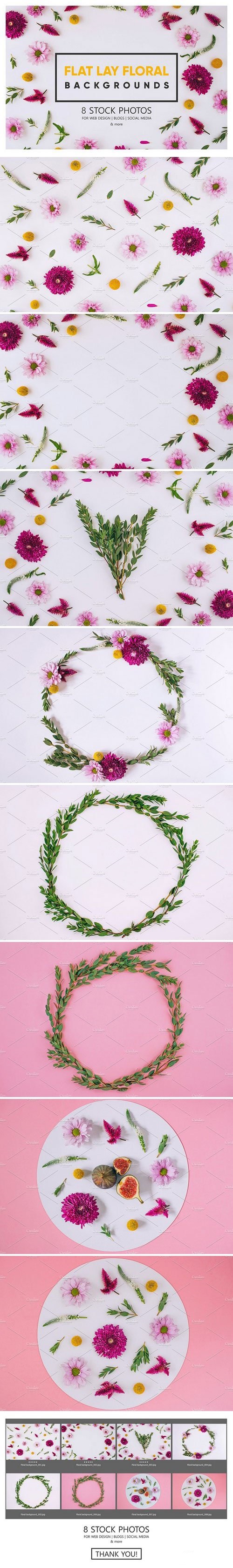 Flat lay floral Stock Photo 1815600