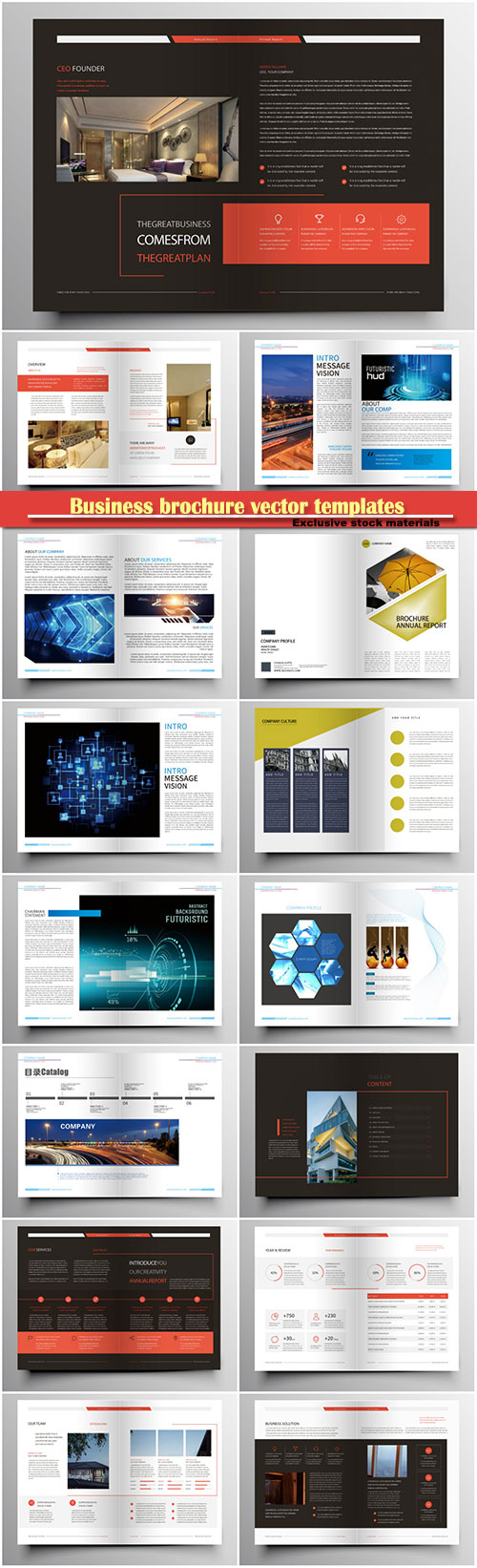 Business brochure vector templates, magazine cover, business mockup, education, presentation, report # 68