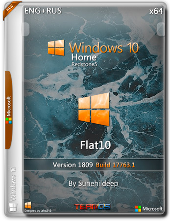Windows 10 Home x64 1809 Flat10 By Sunehildeep (ENG+RUS/2018)