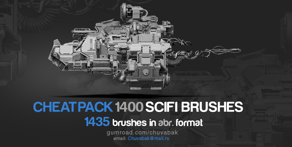 Gumroad – 1400 Sci-Fi Brushes Photoshop – Oleg Vdovenko
