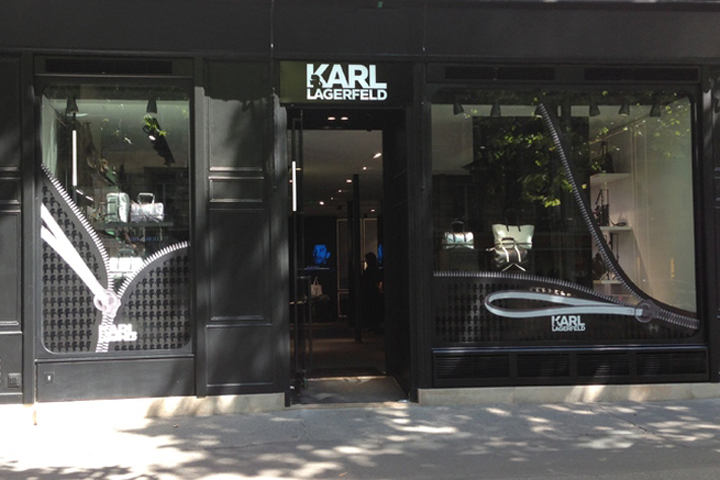 Коллекция весна-лето 2014 от karl lagerfeld в витринах парижских бутиков бренда