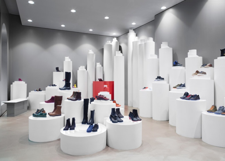 Необычный дизайн-проект брендового магазина обуви camper от студии nendo, стокгольм
