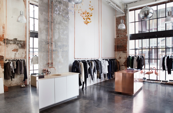 Эклектика стилей в интерьере брендового магазина молодёжной одежды mardou #038; dean, осло, норвегия