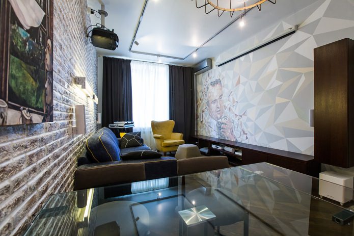 Интернациональный стиль эклектика в современном дизайне интерьера двухкомнатной квартиры площадью 60 кв. м