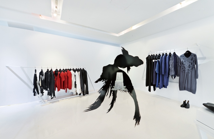 Минималистский дизайн pop-up магазина одежды ynot в стиле авангард от exception de mixmind, гонконг, китай