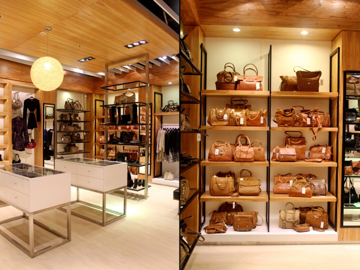Модернистский интерьер бутика эксклюзивных кожаных сумок blaque, буэнос — айрес, аргентина