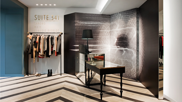 Яркий мультибрендовый бутик модной одежды suite 341 от студии element-s, париж, франция