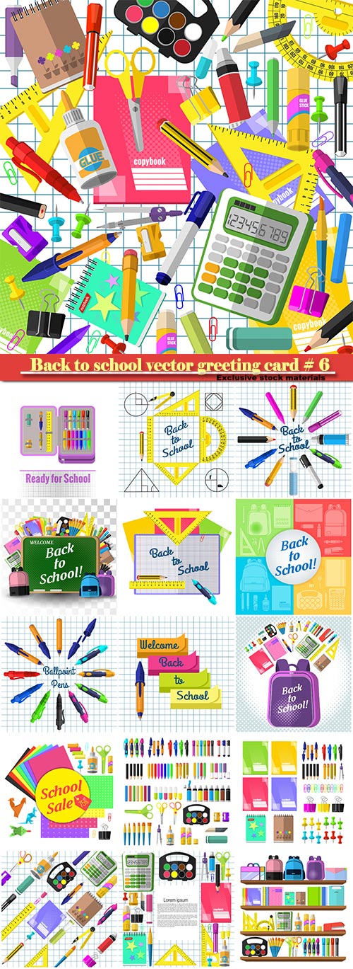 Back to school vector greeting card # 6