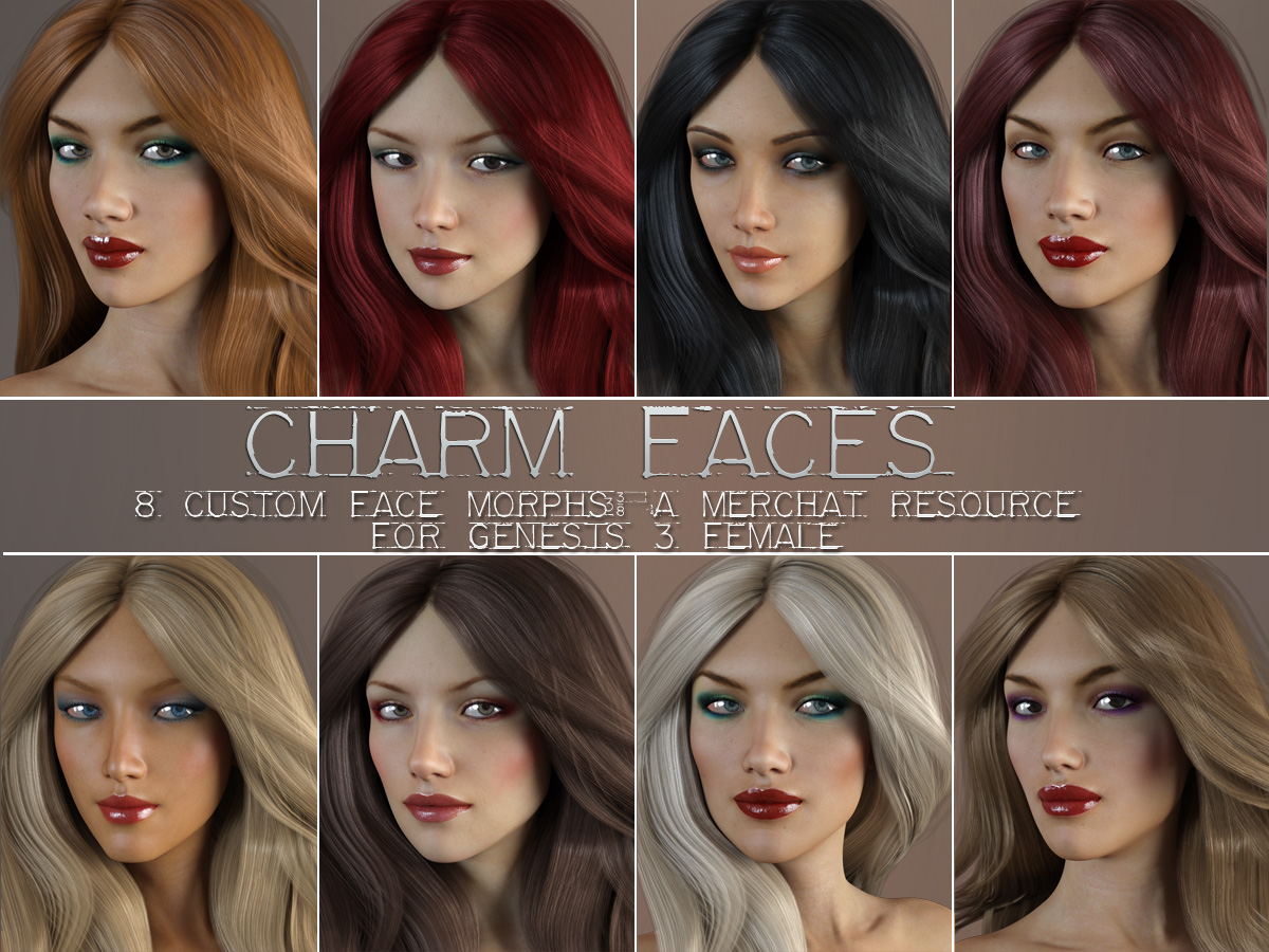 Charm Faces for Genesis 3 Female