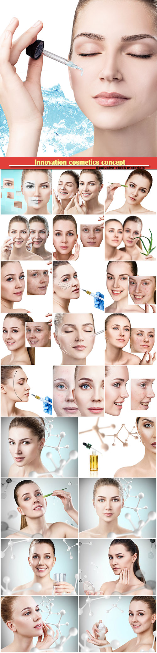 Innovation cosmetics concept, young woman cleanses skin